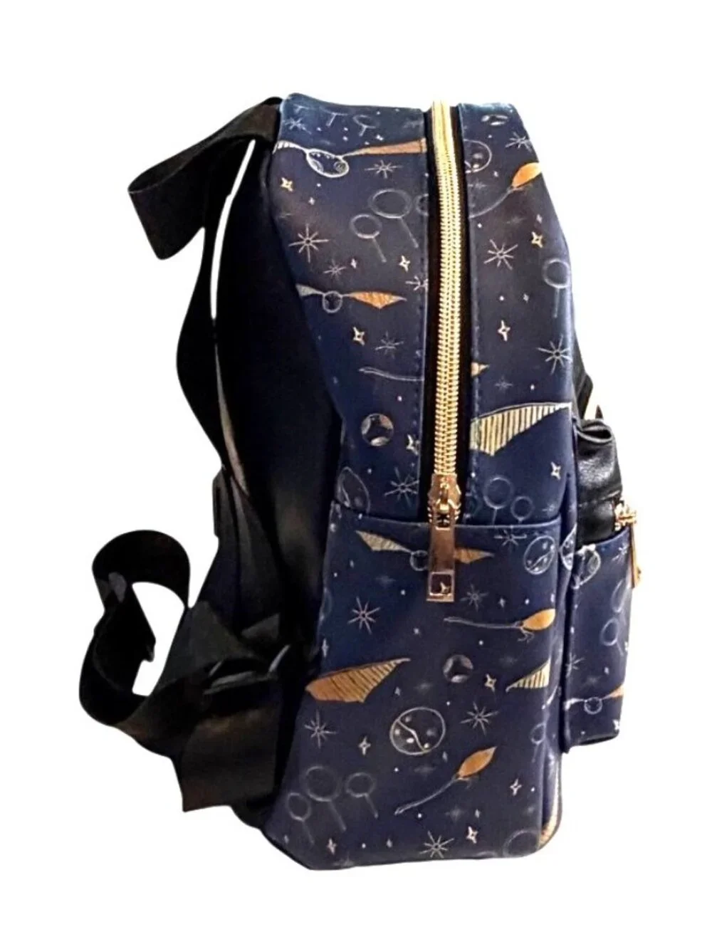 Harry Potter Navy Blue Quidditch Printed Mini Backpack Wizarding World Blue Blac